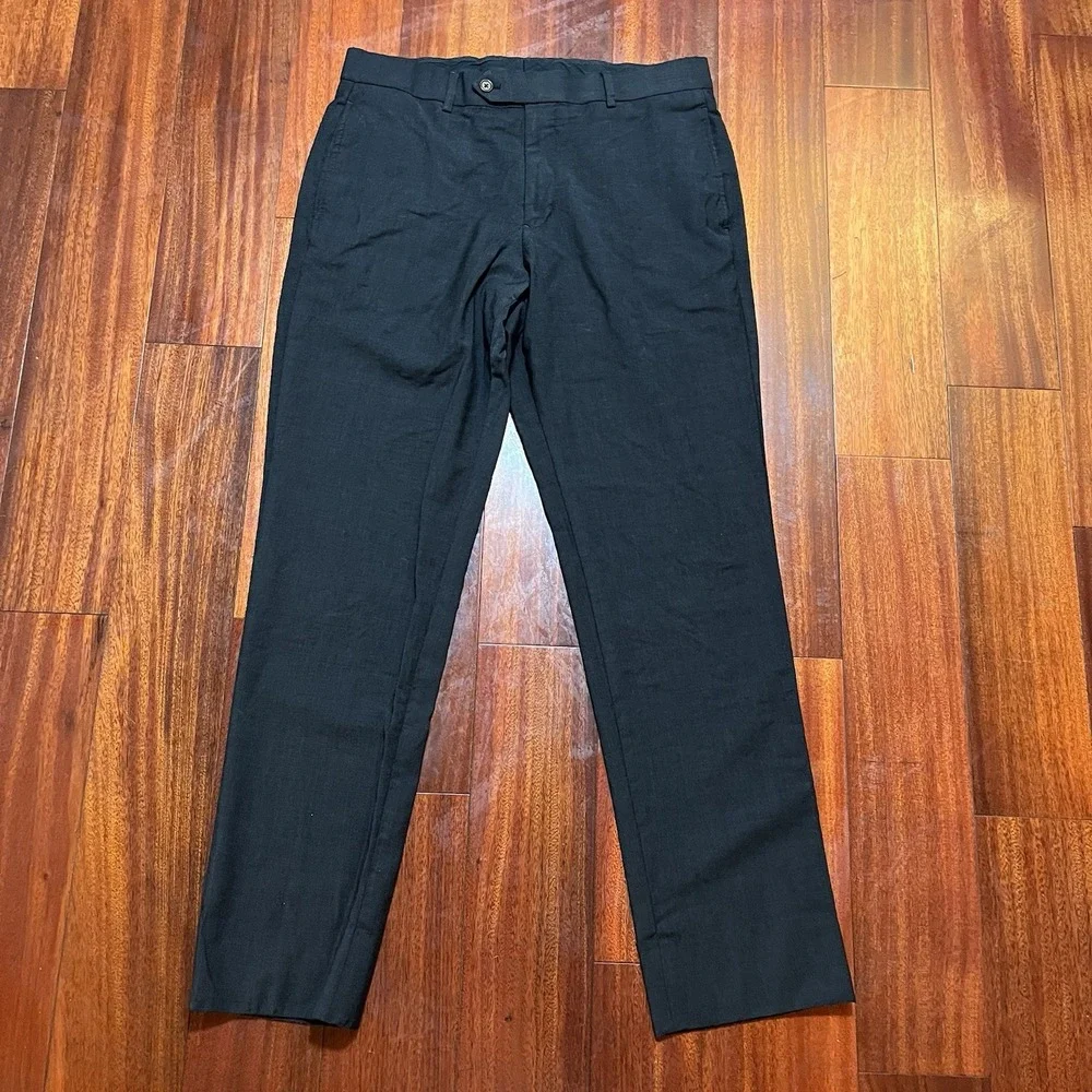 BROOKS BROTHERS Pants Men 32x32 Blue Classic Fit Wool Blend Stretch Preppy